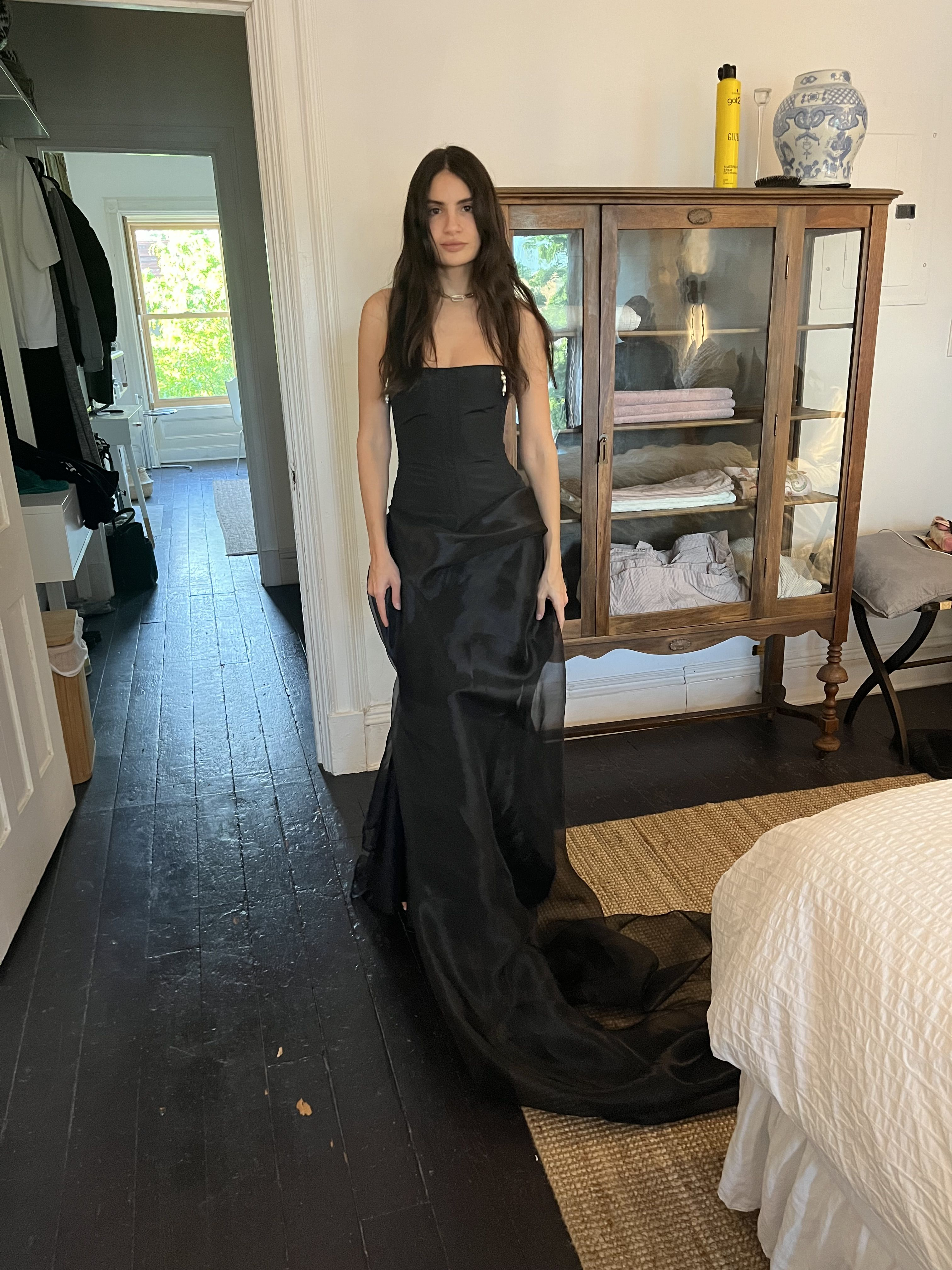 Charming Black Prom Dress Retro Black Evening Dress Y4625