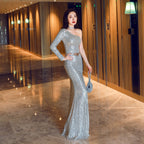 Women's Fairy Dream Socialite Gathering Party Evening Dress – Long Slimming Toast Dress for Bride – Formal Gown