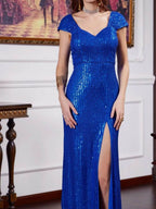 Sexy Sleeveless Off Shoulder V Neck Maxi Dress – Cocktail Evening Dress