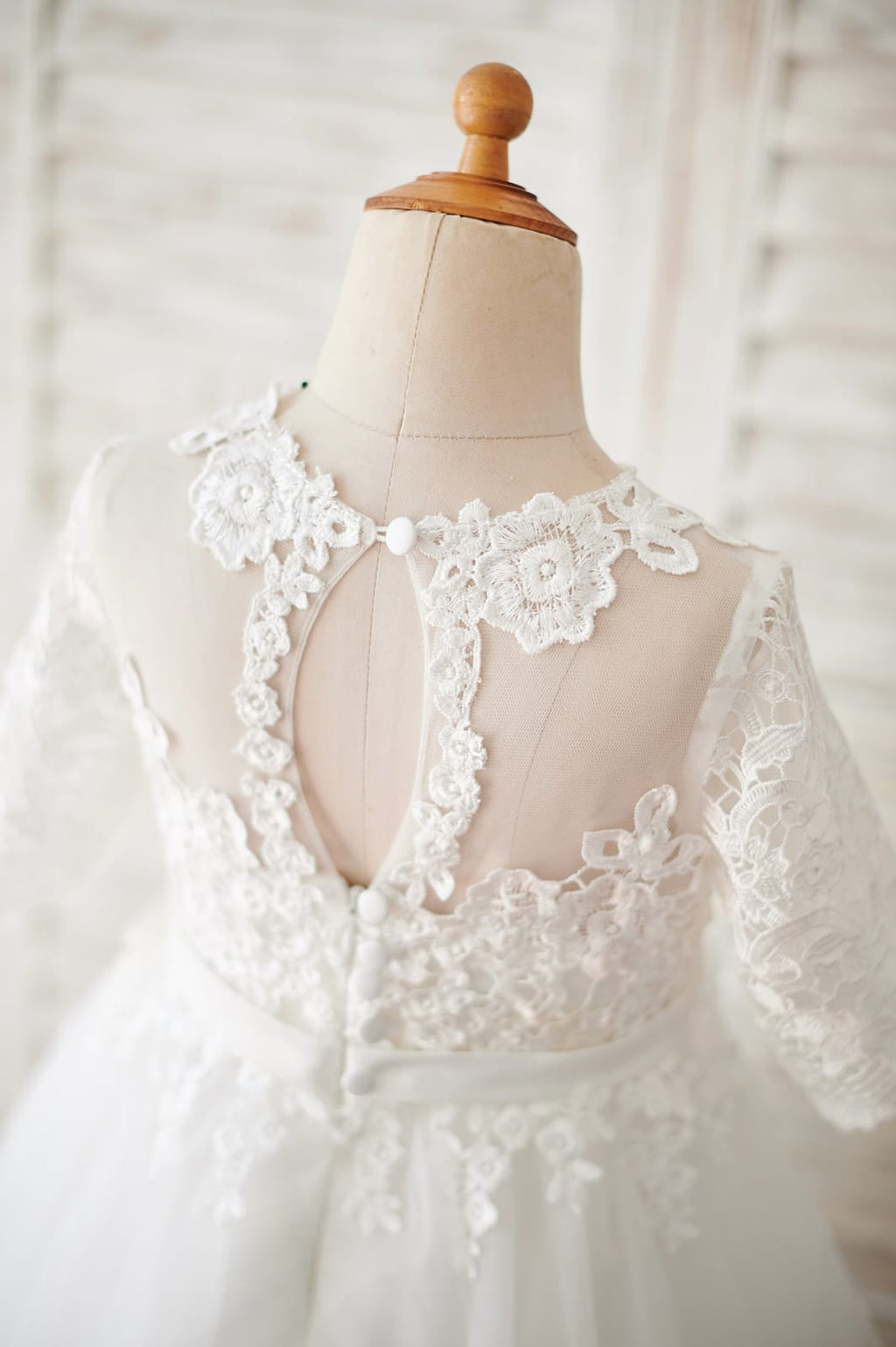 Vestido de niña de las flores para la Primera Comunión, corte en A, de encaje y tul, hasta el suelo 