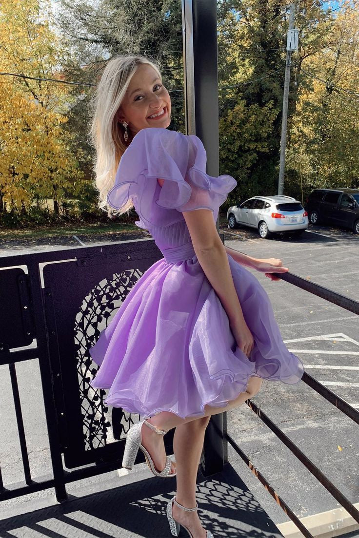 Vestido de fiesta de organza de corte A con un solo hombro