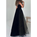 Robe de soirée trapèze sans manches 