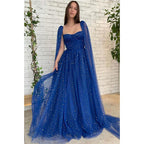 Robe de bal scintillante à bretelles spaghetti et poches pour femme 