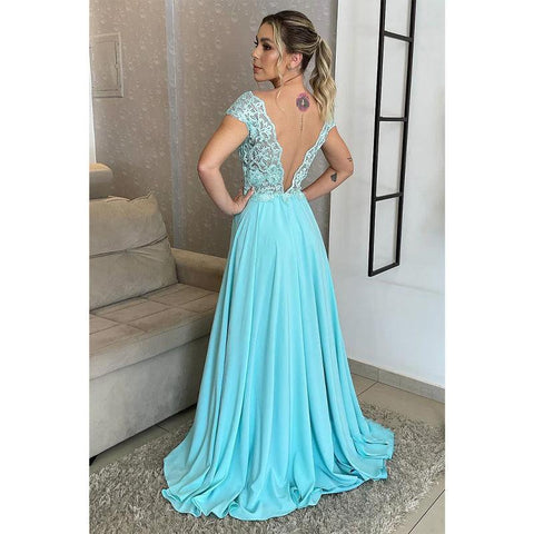 Robe de soirée longue sexy en dentelle à col en V et coupe trapèze, grande taille, pour mère de la mariée 