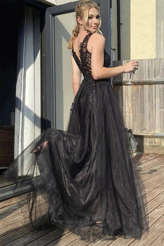 Robe de bal longue à col en V