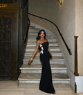 Robe de bal longue à sequins fendue jusqu'à la cuisse 
