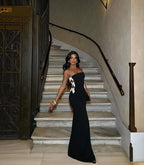 Robe de bal longue à sequins fendue jusqu'à la cuisse 