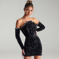 Robe de bal élégante brodée de papillons et de cristaux 