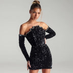 Robe de bal élégante brodée de papillons et de cristaux 