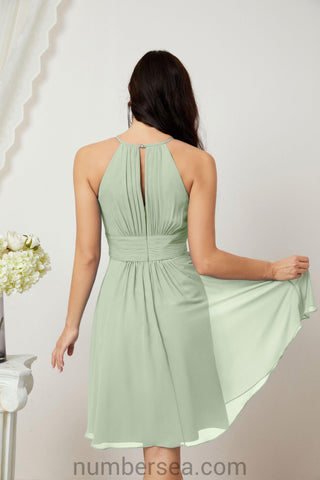 Vestidos de fiesta de bienvenida con cuello halter, vestido formal de cóctel para noche 28011 