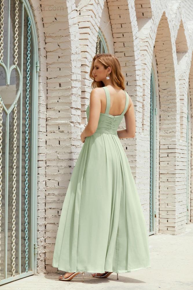 Vestidos de dama de honor con cuello halter, vestido formal de cóctel o de fiesta 28015 