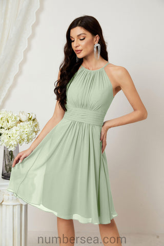 Vestidos de fiesta de bienvenida con cuello halter, vestido formal de cóctel para noche 28011 