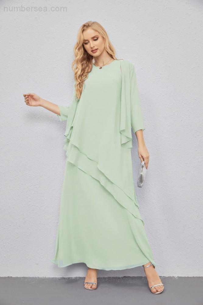 Vestidos de madre de la novia con cárdigan ligero abierto al frente, vestido formal de fiesta 28081 