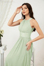 Robe de soirée formelle Baoleely en mousseline de soie, col licou, longue, sans manches, robe de demoiselle d'honneur 2802 
