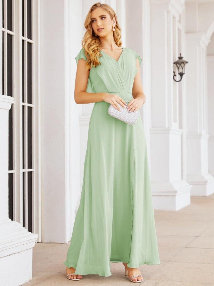 Vestidos de dama de honor Sunderly, vestido de gala formal con capa, vestido con espalda descubierta para la madre de la novia SY28058 