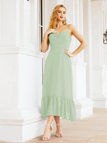 Baoleely Blackless Strap Bridesmaid Dress Ankle Length 28028