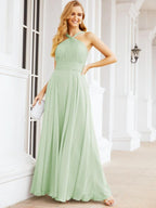 Baoleely Crisscross Halter Bridesmaid Dresses for Party Wedding Evening Prom Maxi Ball Gowns 28053