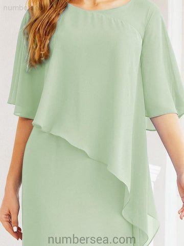 Vestido largo de fiesta formal Sunderly para la madre de la novia con capa de volantes SY28026