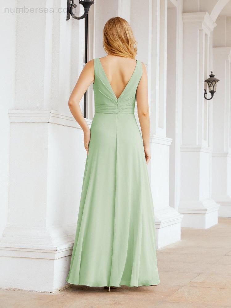 Baoleely Bridesmaid Dresses for Wedding Ruffles Long Formal Prom Gowns 28039