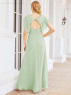 Robe de demoiselle d'honneur Sunnderly, robe de bal formelle à cape, robe dos nu pour la mère de la mariée SY28058 