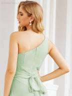 Baoleely One Shoulder Bridesmaid Dresses Long Formal Prom Gowns 28048