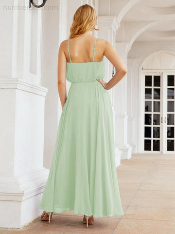 Vestido largo de dama de honor Baoleely con cuello halter, corte A, estilo formal, para jóvenes, modelo 28029