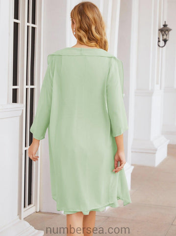 Vestidos de la madre de la novia de Sunderly, vestido de graduación, vestido plisado informal SY28065