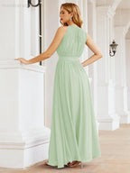 Baoleely Halter Bridesmaid Dress Empire Waist Formal Evening Prom Gown for Mother of The Bride 28030