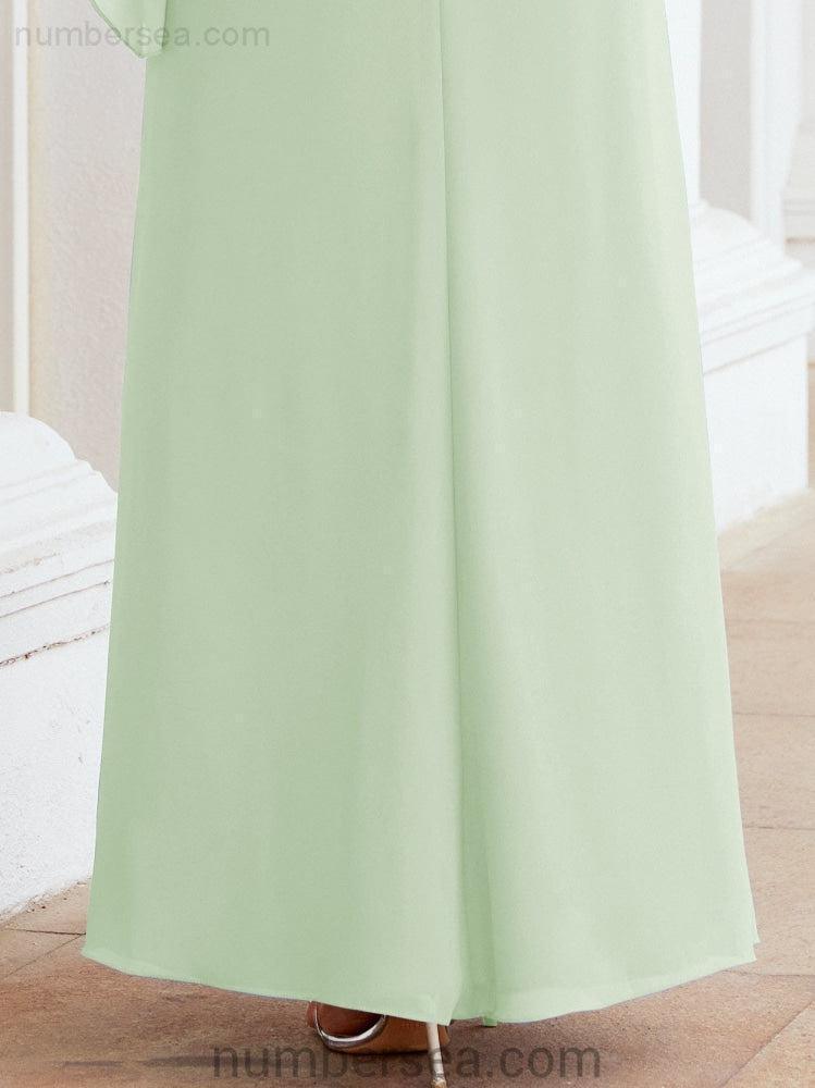 Vestido largo de fiesta formal Sunderly para la madre de la novia con capa de volantes SY28026
