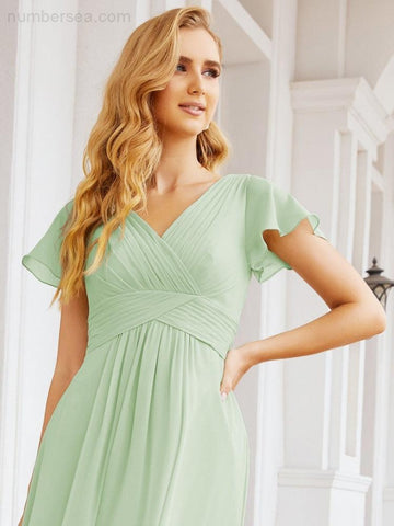 Baoleely Formal Prom Gowns for Mother of The Bride Cap Sleeves Bridesmaid Dress 28047