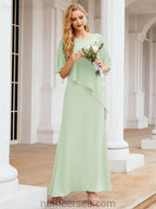 Vestido largo de fiesta formal Sunderly para la madre de la novia con capa de volantes SY28026