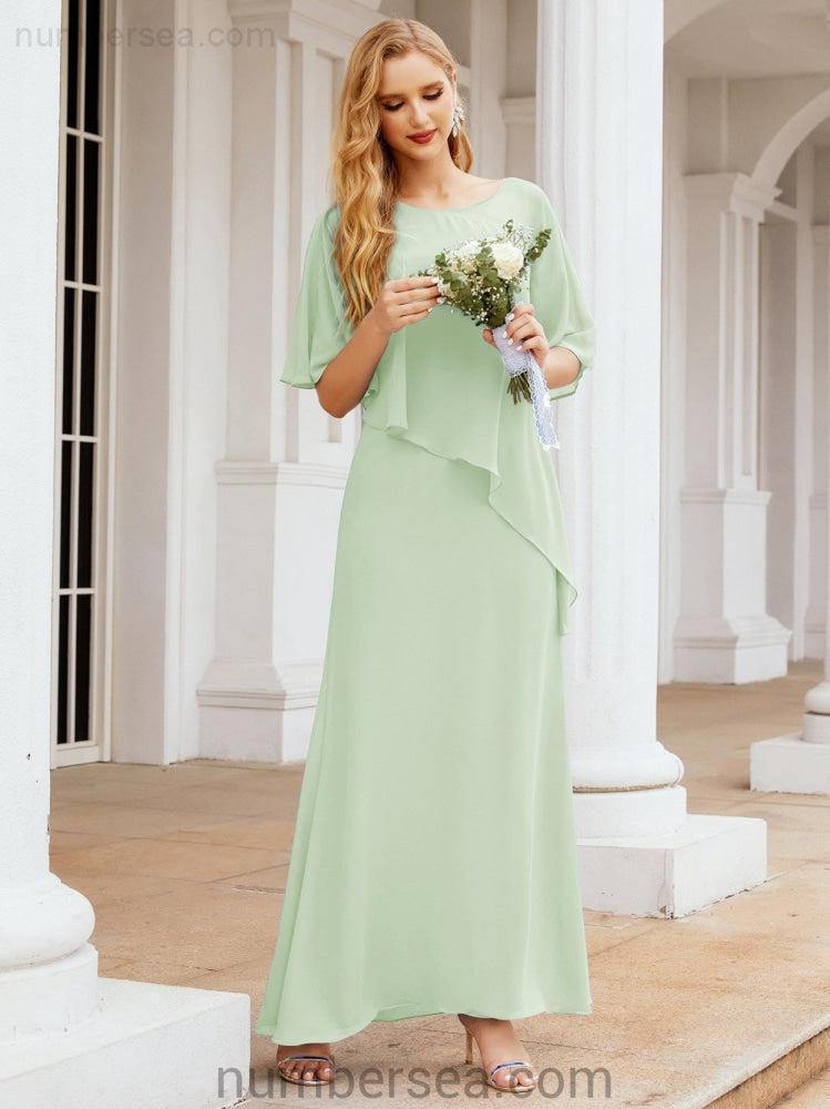 Vestido largo de fiesta formal Sunderly para la madre de la novia con capa de volantes SY28026