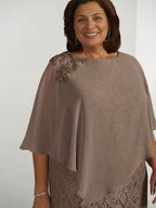 Vestidos de corte princesa/línea A para la madre de la novia con apliques y drapeados 