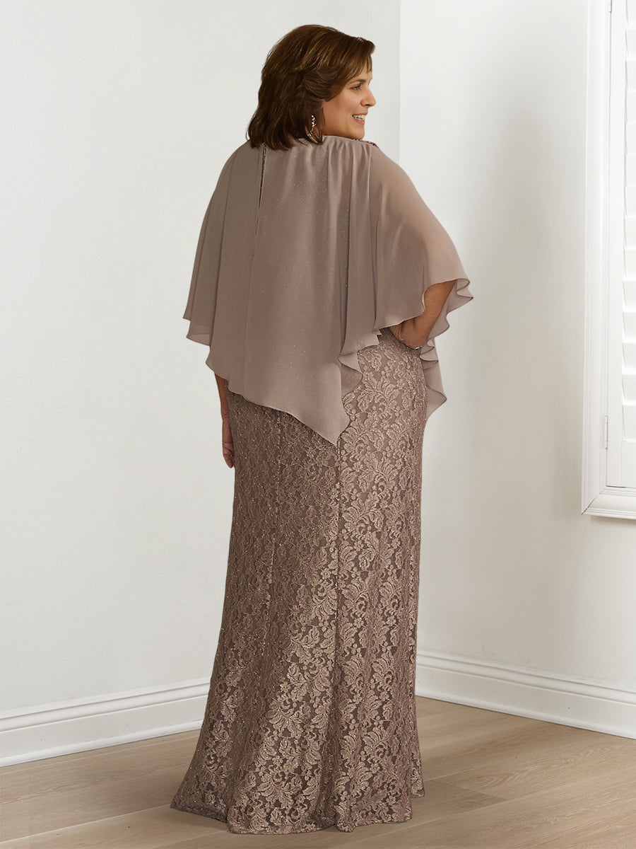 Robes de mariée de style princesse/ligne A pour la mère de la mariée, avec appliques et châles 