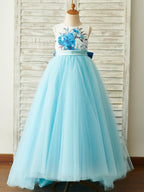Vestido de baile/vestido de princesa de satén y tul hasta el suelo (2003227804) 