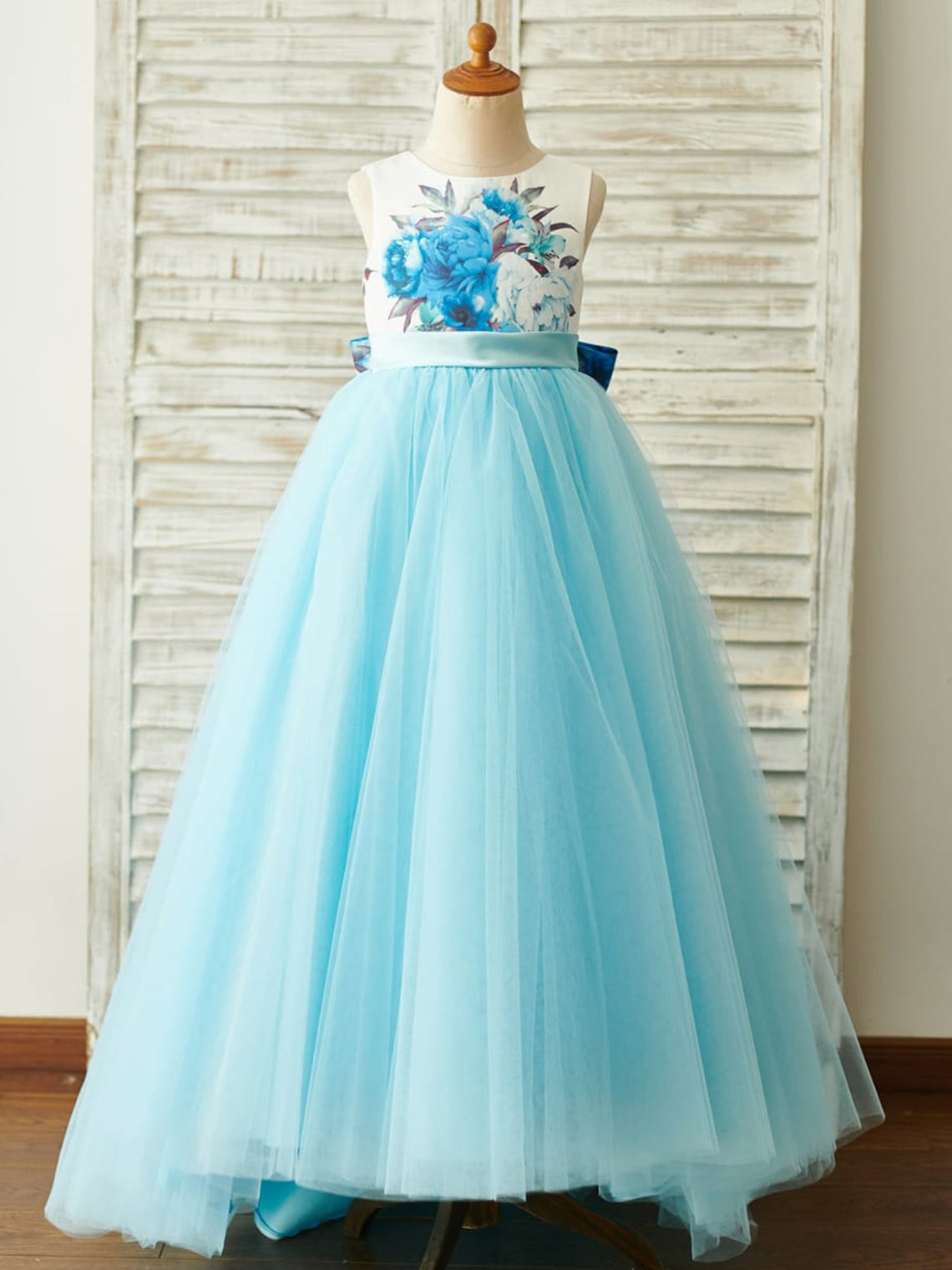 Vestido de baile/vestido de princesa de satén y tul hasta el suelo (2003227804) 
