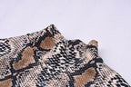 Snake print sexy women winter dress elegant Turtleneck long sleeve bodycon dress Evening club short party dress