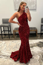 Green Sequins Mermaid Long Prom Dress