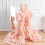 6108#Vestido de maternidad con volantes Batas para sesión de fotos de maternidad