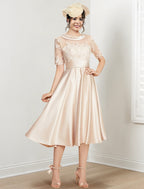Vestidos de corte princesa/línea A hasta la rodilla para la madre de la novia 
