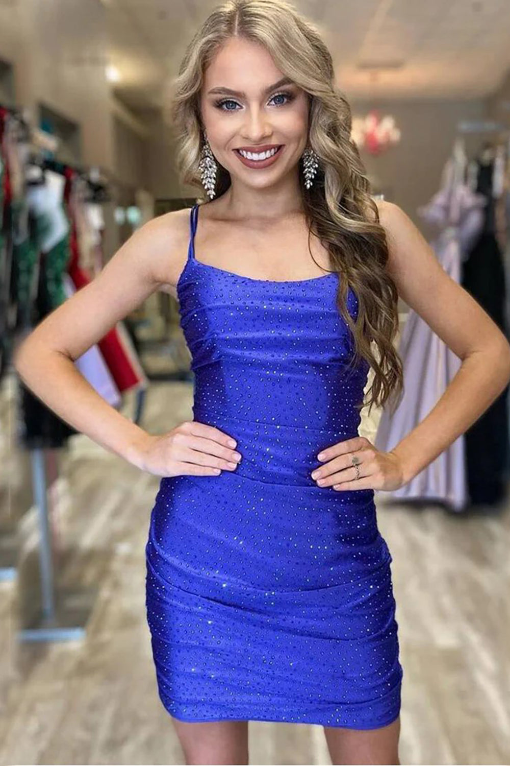Lace Up Tight Homecoming Dress