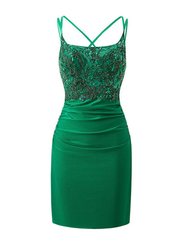 Robe fourreau bleu roi à fines bretelles en jersey pour bal de promo