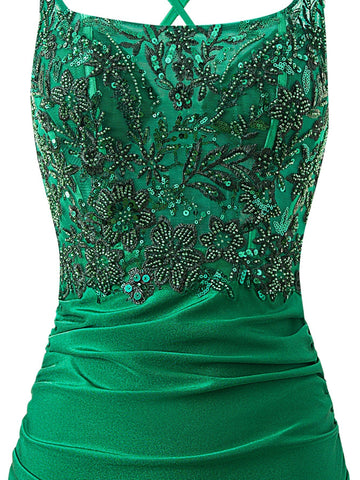 Robe fourreau bleu roi à fines bretelles en jersey pour bal de promo