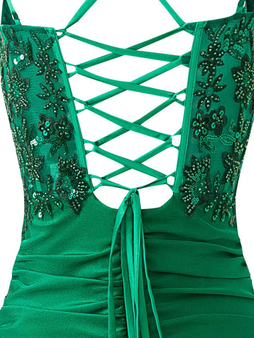 Robe fourreau bleu roi à fines bretelles en jersey pour bal de promo