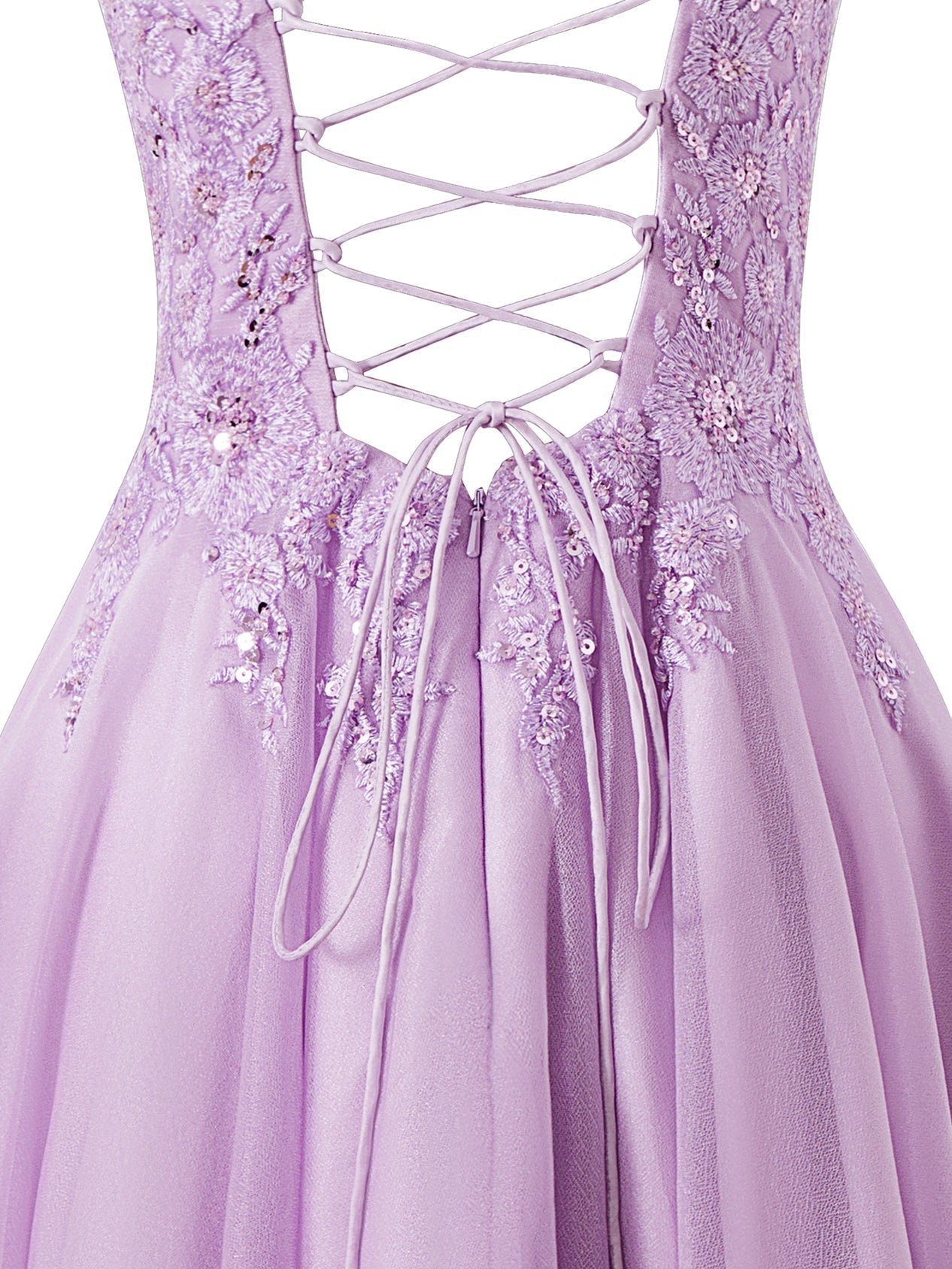 Vestido corto de gasa corte A para baile de bienvenida