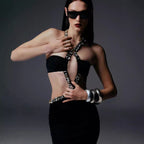 Vintage Gothic Strapless Bodycon Beaded Prom Dress