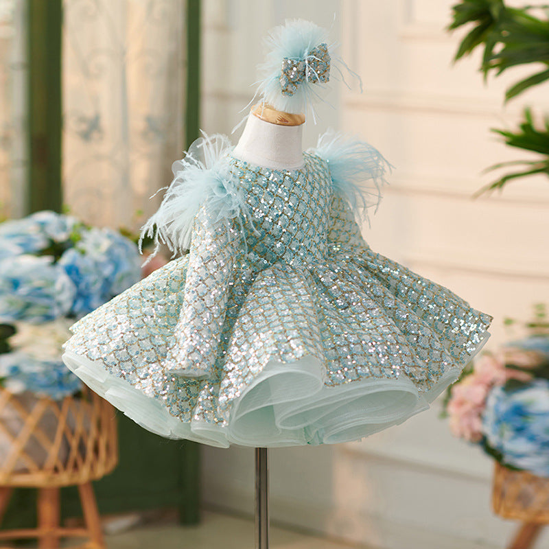 Vestido de tul con lentejuelas hasta la rodilla para bebé niña 