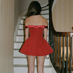 Vestido TARUXY con escote en V y espalda descubierta para mujer, sexy, con hombros descubiertos, ajustado, minivestido, elegante, para fiesta o noche. 