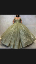 Robe de bal à paillettes épaules dénudées pour Sweet 16 Y54