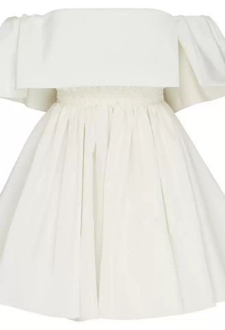 White Off the Shoulder Mini Homecoming Dresses A-line Dresses S4014